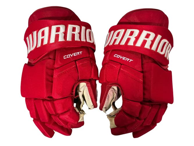Warrior Covert Pro Allen Americans Pro Stock Hockey Gloves 14” Red (Used) 9055