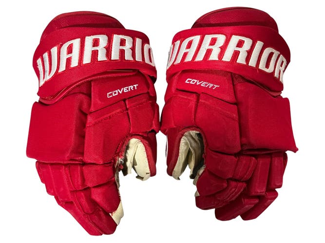 Warrior Covert Pro Allen Americans Pro Stock Hockey Gloves 13” Red (Used) 9023
