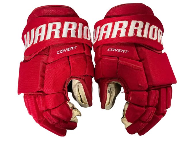 Warrior Covert Pro Allen Americans Pro Stock Hockey Gloves 14” Red (Used) 9129