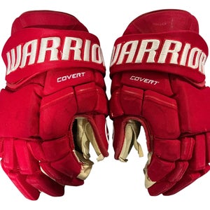 Warrior Covert Pro Allen Americans Pro Stock Hockey Gloves 15” Red (Used) 9017