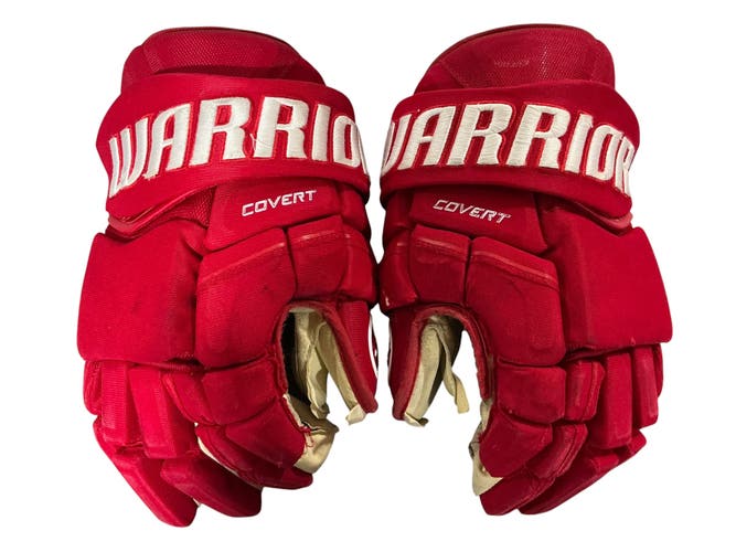 Warrior Covert Pro Allen Americans Pro Stock Hockey Gloves 15” Red (Used) 9017