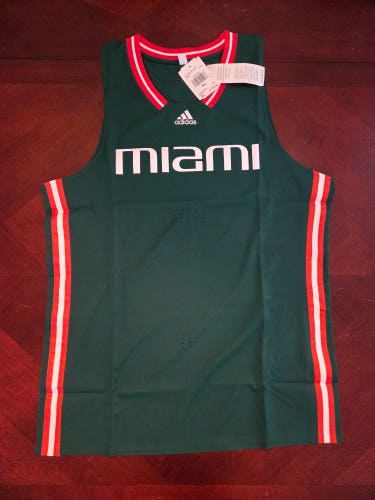 Miami Hurricanes adidas Primegreen Basketball Game Jersey - Team Issued - Sz XL