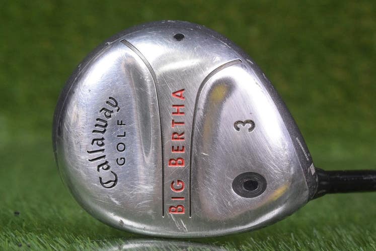 CALLAWAY GOLF BIG BERTHA 3 WOOD W/ RCH 75 STRONG FLEX GRAPHITE SHAFT LEFT HANDED
