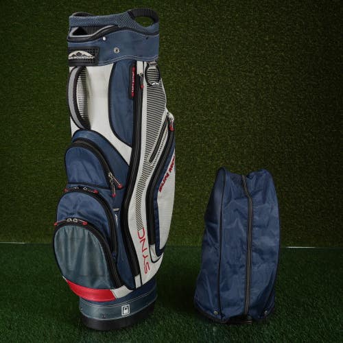 Sun Mountain Sync Cart Golf Bag Blue / White 15-Way Divider W/ Rain Hood