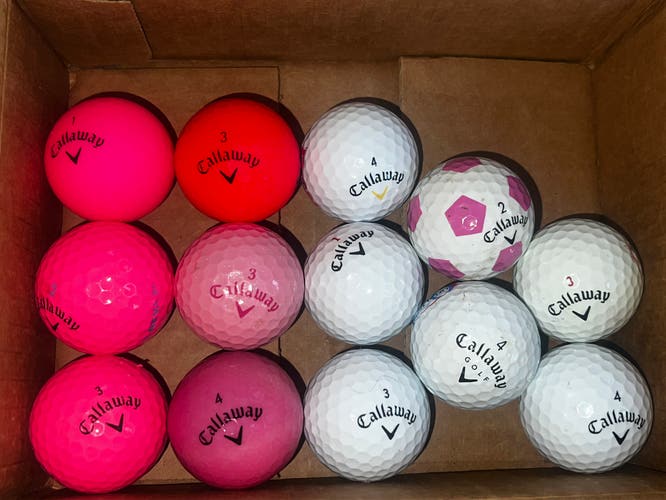 Callaway Mixed Golf Ball Lot (13) Chrome Soft, Supersoft, REVA, etc
