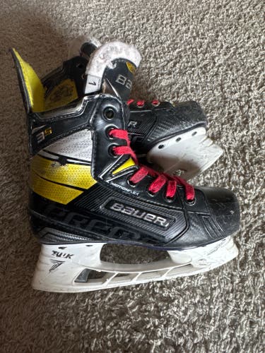 Bauer Supreme 3S Hockey Skates Extra Wide Width Size 1 (Used) NO STEEL