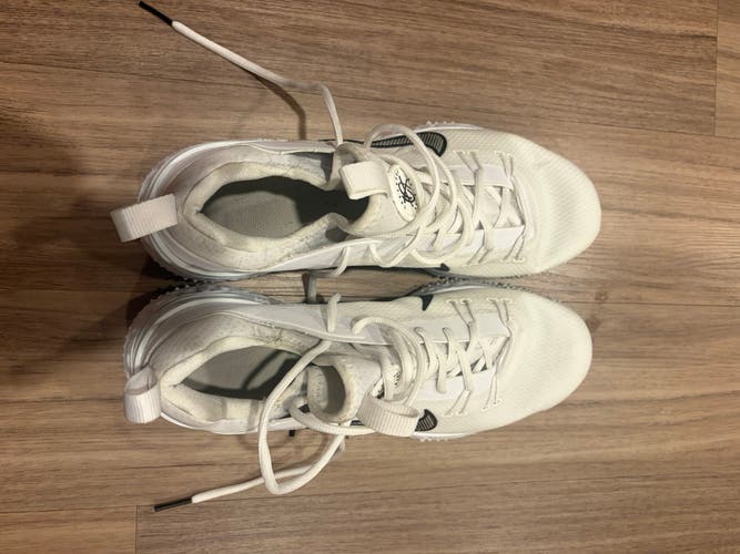 White Men's Size M 12.0 (W 13.0) Adult Nike Alpha Huarache Elite Turf Shoes (Used)