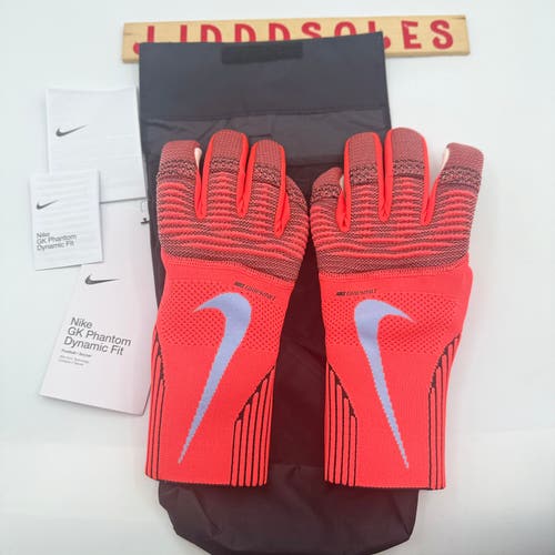 Nike Phantom Dynamic Fit Soccer Goalkeeper Goalie Gloves IF8190-635 Crimson Sz 9
New
