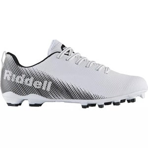 Riddell Endzone 172539 Youth US 1D White Black Lace Up Football Cleats UWU348
