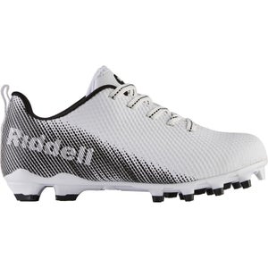 Riddell Endzone 172539 Youth US 6D White Black Low Top Football Cleats UWU338