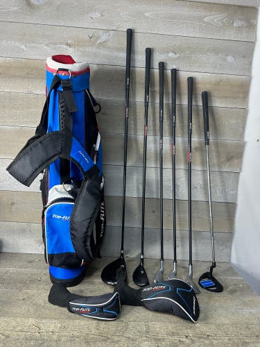 Top Flite Junior Golf Set for Kids 54-60" Tall 5 Clubs Stand Bag Driver Irons RH