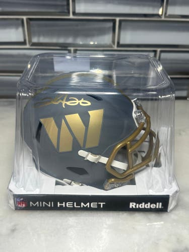 Clinton Portis Signed Washington Commanders Riddell Mini Helmet Beckett Witness