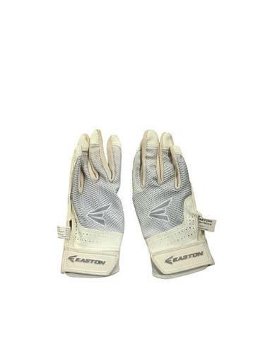 Used Easton Bb Sb Batting Gloves White Md 11347-s000270884