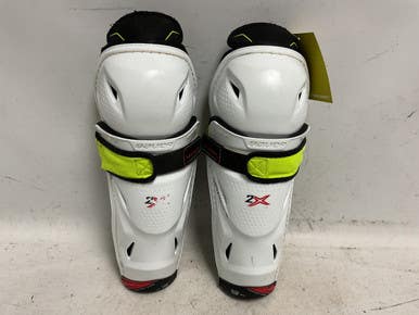 Used Bauer Vapor 2x Junior Shin Guards White Black Red 11" 11855-s000205509