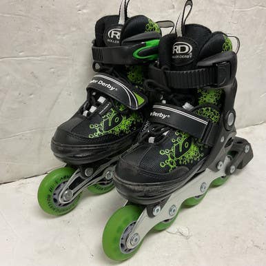 Used Rollerderby Roller Derby Adj 11-1 Junior Rec Fitness Skates Green Adjustable 11855-s000205488