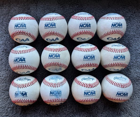 12 Rawlings Official NCAA Championship Baseballs Barely used-A Condition