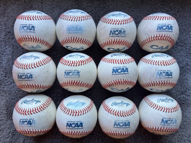 12 Rawlings NCAA Baseballs CAA Official Game Balls - B+ Grade