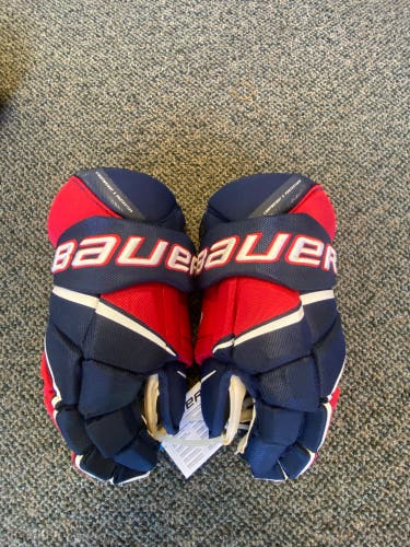 NEW Bauer Vapor 3X Pro Navy Blue/Red/White Gloves 14"