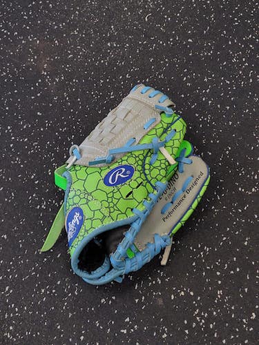 Used Rawlings Pl9g-dino Bb Sb Glove Rh Throw Green 9" 11849-s000040906