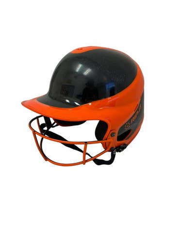 Used Rip-it S M Softball Batting Helmet W Mask Black And Orange 11692-s000152379