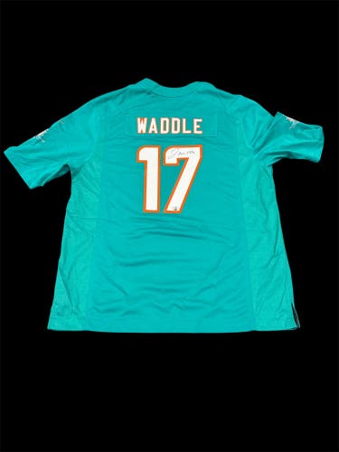Jaylen Waddle Signed Miami Dolphins NFL Nike Aqua Jersey Fanatics Authentic Auto