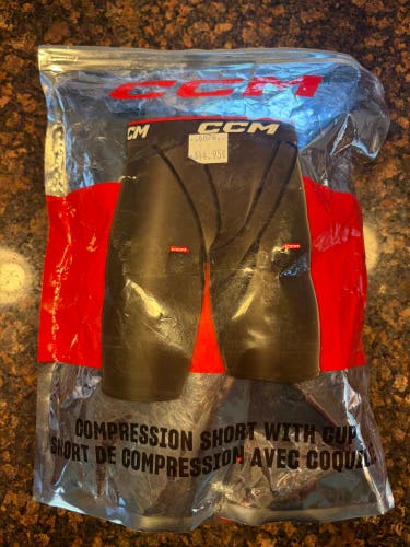 Black Medium Kids Unisex CCM Compression Short with Cup (New)