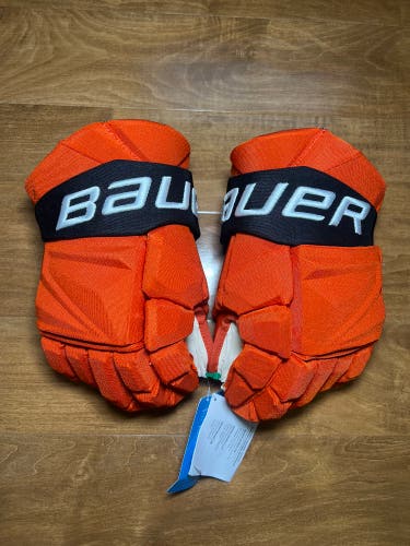 Trevor Zegras NHL Pro Stock Anaheim Ducks Bauer Vapor Hyperlite Gloves 14"