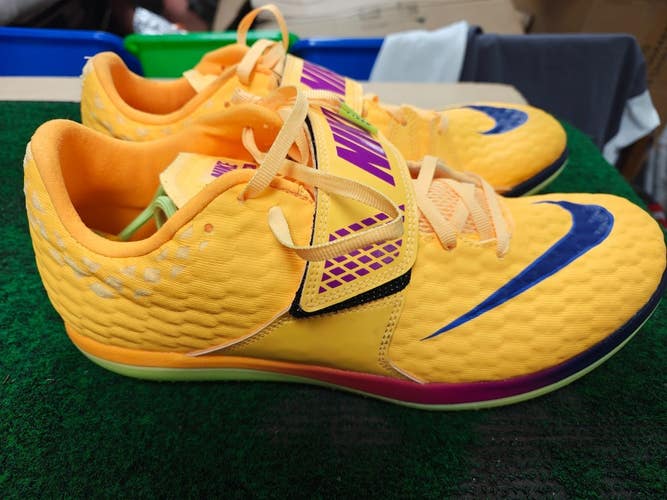 Nike High Jump Elite Track Shoes Citron Pulse Indigo Men's Size 10 FZ9636-800