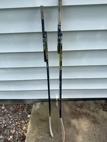 Broken hockey sticks