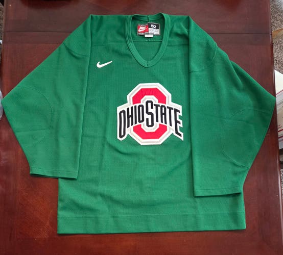 Ohio State Nike Team Issued Practice Hockey Jersey - Green - MiC - Size 52