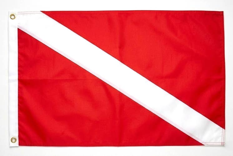 Large Diver Down Flag 3ft x 5ft Scuba Dive 3' X 5'  Double Stitched Polyester