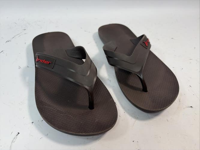 Rider Grendene Flip Flops, Brown, Size 8/9
