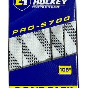 3 PACK White Thin Waxed Elite Hockey 108” Laces 7997