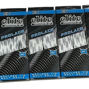 5 PACK White Thin UnWaxed Elite Hockey 120” Laces 8004