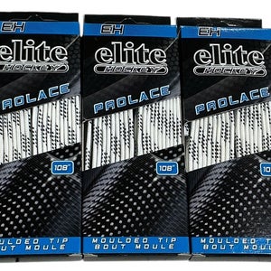 3 PACK White Thin UnWaxed Elite Hockey 108” Laces 8005