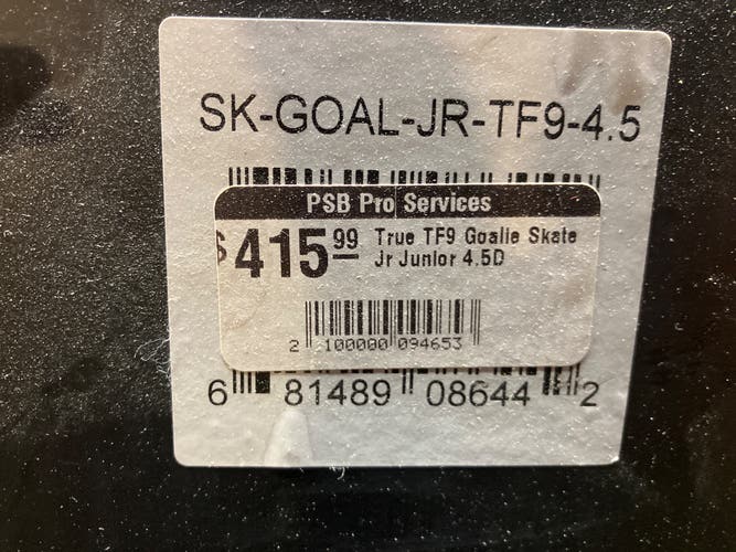 True TF9 Hockey Goalie Skates Regular Width Size 4.5 (Used)