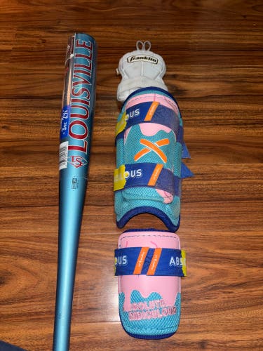 Louisville Slugger atlas and Hand Guards and leg Guards