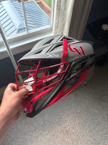 Cascade CUSTOM Gray XRS Pro Helmet with a Red Cage (New)
