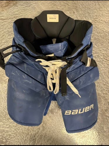 #35 Harrison Meneghin Used Senior Medium Bauer Hockey Goalie Pants Pro Stock (Used)