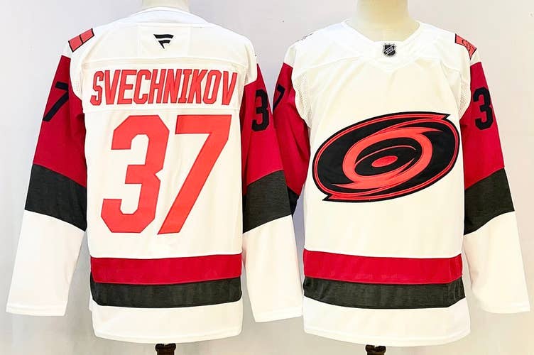 Men's Carolina Hurricanes Andrei Svechnikov 37 Stitched White Jersey Size 50