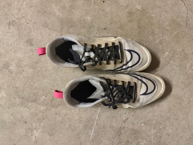 White Men's Size M 10.0 (W 11.0) Adult Nike Huarache 9 Elite Low Low Top (Used)