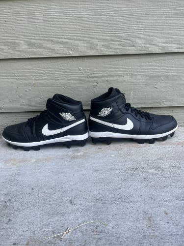Black Men's Size M 10.5 (W 11.5) Adult Air Jordan High Top Molded Cleats (Used)