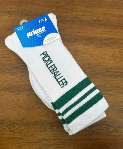 NWT Prince Men’s Size 6-12 “Pickleballer” “Day Dinker” Socks Cushioned NEW w/Tag