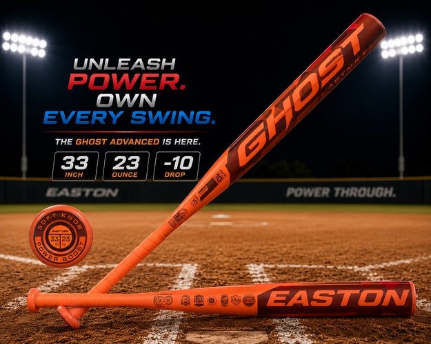 2026 Easton Ghost Advanced Composite Bat (-10) 23 oz 33" (New)
