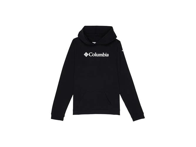 Columbia Trek Hoodie Youth Small Black Cotton Kangaroo Pocket Long Sleeve GBO261