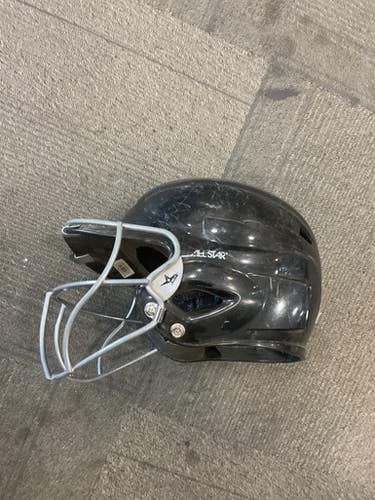 Used All Star Bh3010 Batting Helmet W Mask Black Xs 11614-s000238341