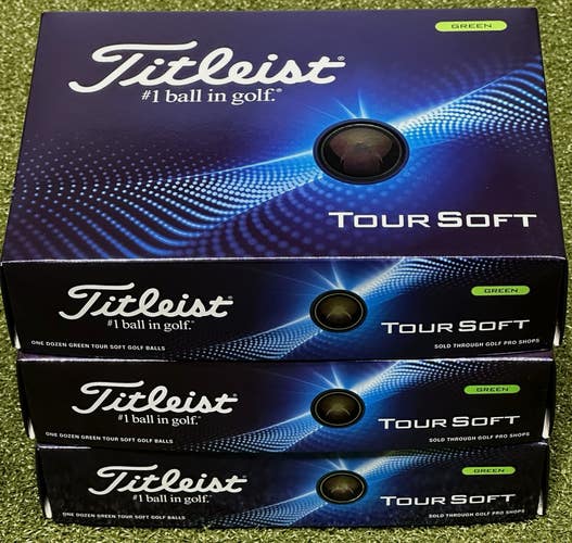 Titleist Tour Soft Prior Generation Golf Balls - Green - 3 Dozen NEW!