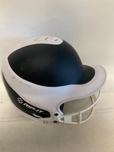 Used Rip-it Black White Batting Helmet W Mask White And Black S M 11823-s000039973