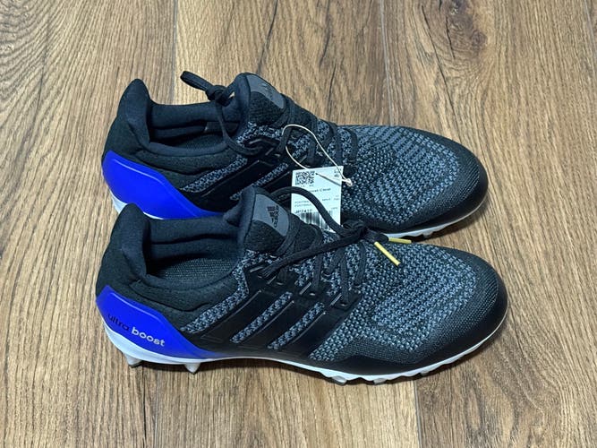 Adidas Ultraboost Football Cleats Black Blue Woven JP7410 Men’s Size 11.5