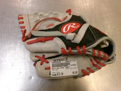 Used Rawlings Mike Trout Bb Sb Glove Lh Throw Grey 9 1 2" 11339-s000203240